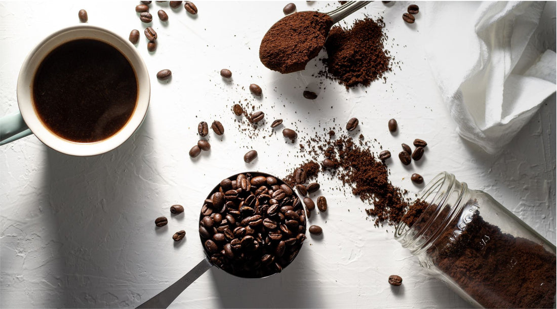 A photo of Coffee beans to ground espresso coffee to a cup of amazing coffee