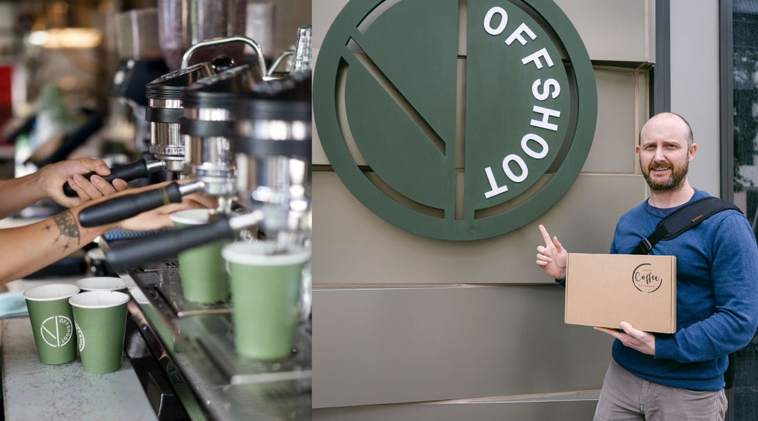 Offshoot-Coffee-Local-Coffee-Roaster-in-Perth-with-Jon-Carlin-from-Perth-Coffee-Exchange-out-the-front-holding-a-coffee-tasting-box
