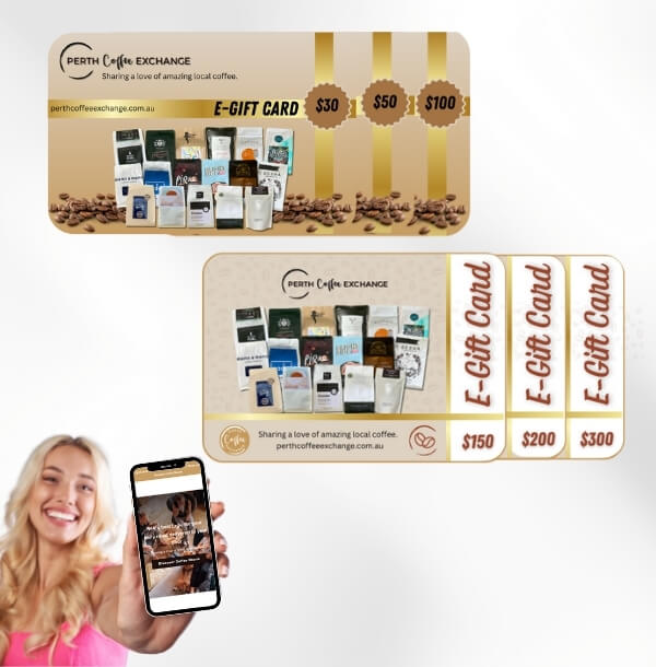 E-Gift Cards Coffee Subscription Denominations | Perth Coffee Exchange