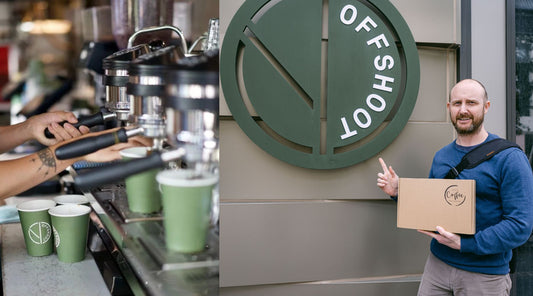Offshoot-Coffee-Local-Coffee-Roaster-in-Perth-with-Jon-Carlin-from-Perth-Coffee-Exchange-out-the-front-holding-a-coffee-tasting-box