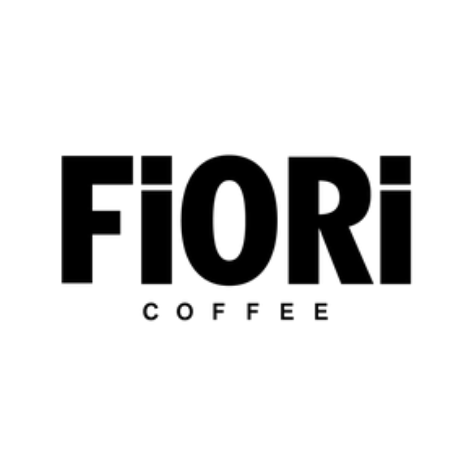 Logo of fiori coffee featuring the word "fiori" in bold black uppercase letters on top and "coffee" in smaller uppercase letters below, all on a white background.