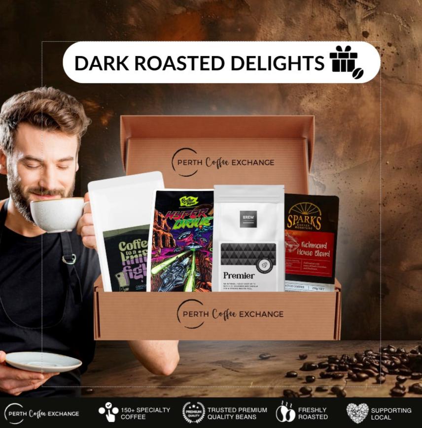 
                  
                    Dark Roasted Delights Coffee Gift Box | Perth Coffee Exchange
                  
                