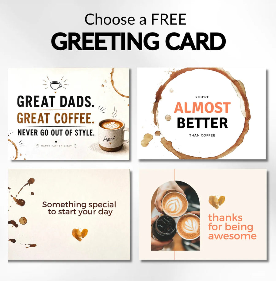 Free Father's Day greeting card included with your gift box