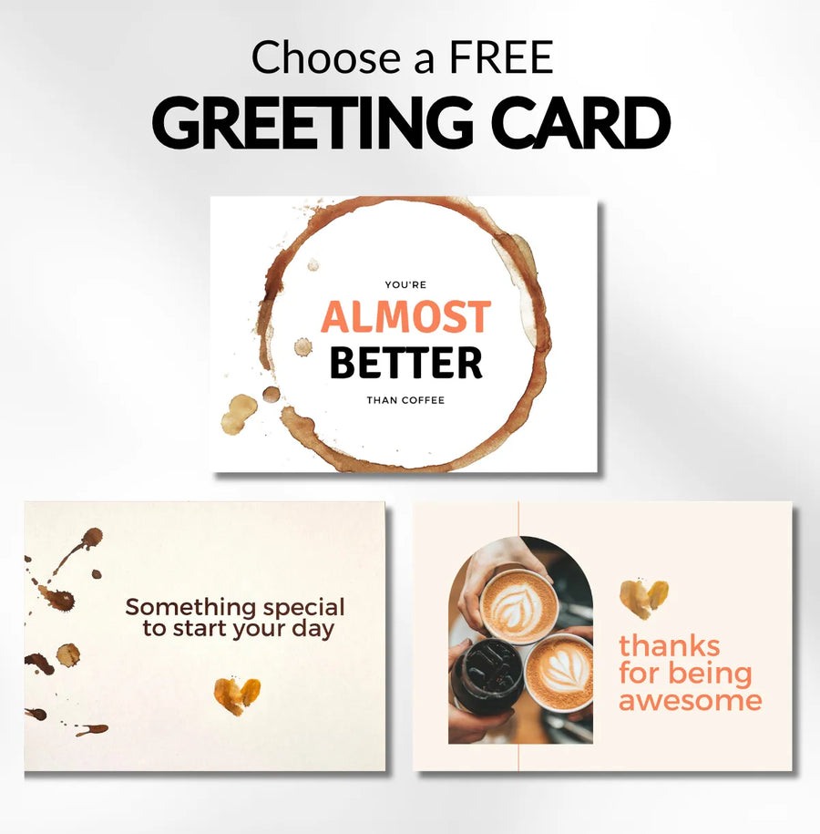 Free greeting card included with every Perth Coffee Exchange gift box
