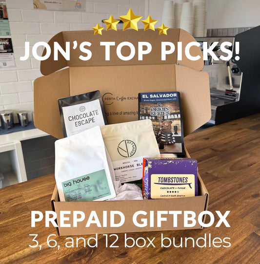 Jon’s Top Picks (prepaid gift box) – 3, 6, or 12 months of yum coffee!