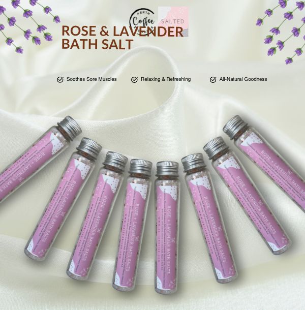 Rose & Lavender Bath Salts Tube | Relaxation & Sleep Aid