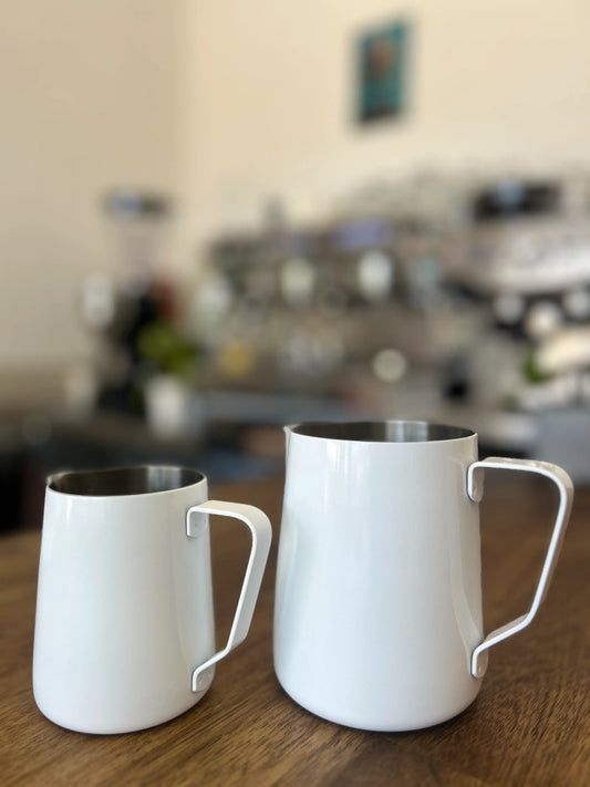 Rhino Pro Stealth Milk Pitcher 360ml  and 600 ml (White) Perth Coffee Exchange Coffee Accessories