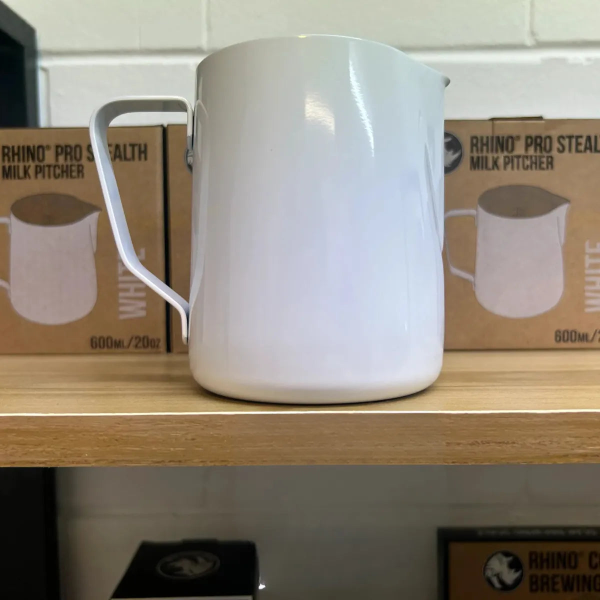 Rhino Pro Stealth Milk Pitcher 600ml (White) Barista Accessories | Perth Coffee Exchange