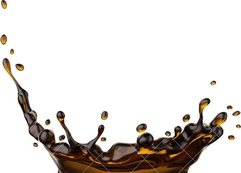 Coffee fluid splash flow with bubbles PNG